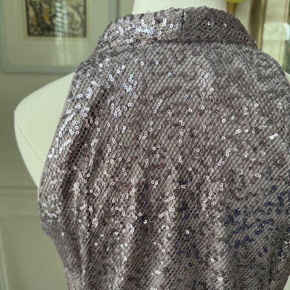 Be by Chetta B Lavendar Mauve Halter Style Formal Dress Gown Sequin 10 - Picture 6 of 9